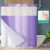Anzona No Hook Shower Curtains, Purple Ombre Standard Bathroom Curtains with Snap in Liner, Farmhouse Violet Color Gradient Waterproof Washable Fabric Bathroom Shower Curtain Sets, 60" x 72" view 3