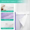 Anzona No Hook Shower Curtains, Purple Ombre Standard Bathroom Curtains with Snap in Liner, Farmhouse Violet Color Gradient Waterproof Washable Fabric Bathroom Shower Curtain Sets, 60" x 72" view 4