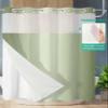Anzona No Hook Shower Curtains, Sage Green Ombre Long Bathtub Curtains with Snap in Liner, Farmhouse Green Color Gradient Waterproof Washable Fabric Bathroom Shower Curtain Sets, 72" x 78" view 3