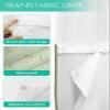 Anzona No Hook Shower Curtains, Sage Green Ombre Long Bathtub Curtains with Snap in Liner, Farmhouse Green Color Gradient Waterproof Washable Fabric Bathroom Shower Curtain Sets, 72" x 78" view 4