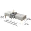 GEeLky Modern Tufted Ottoman Bench PU Leather Bench Upholstered Footrest Accent Bench for Living Room with Gold Metal Legs, Bed Bench for Bedroom End of Bed, Entryway Bench(Light Gray,100x40x43cm) view 2