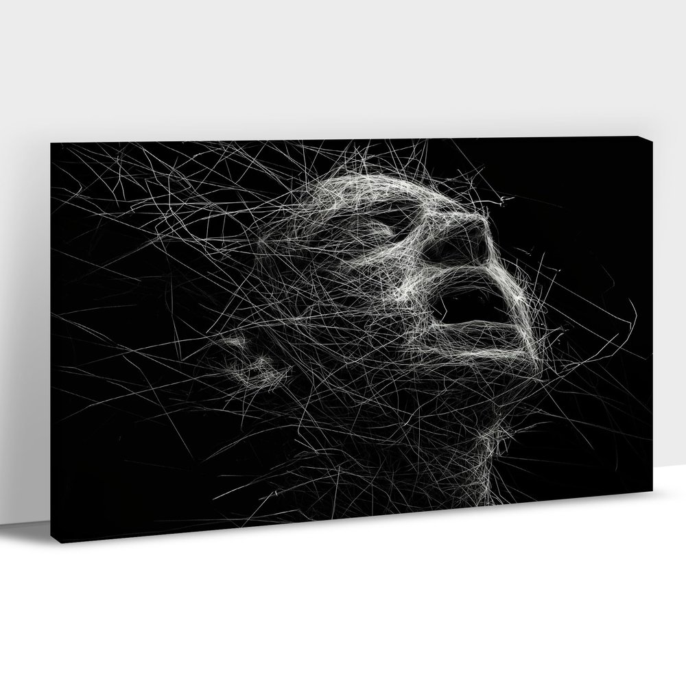 3D Wall Art for Bedroom 3D Metal Effect Shout Posture Wall Art Decor for Living Room, Modern Abstract Grey Black and White Canvas Prints Poster Pictures Paintings for Wall Decorations 12"x18"