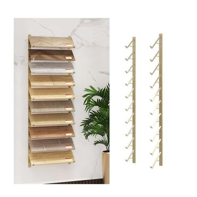 GRRICEPL Floor Tile Display Stand, Large Wall-Mounted Sample Rack, Sample Door Stand, Wall Covering Display Stand, Skateboard Storage Rack(Gold,140x20.5cm)