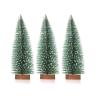MOTUZP Christmas Trees Artificial Plastic Mini Christmas Tree Bottle Brush Trees Bottle Brush Tabletop Trees with Wooden Base Sisal Trees Snow Frost Ornaments for Christmas (3pcs 207cm) view 1