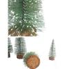 MOTUZP Christmas Trees Artificial Plastic Mini Christmas Tree Bottle Brush Trees Bottle Brush Tabletop Trees with Wooden Base Sisal Trees Snow Frost Ornaments for Christmas (3pcs 207cm) view 2