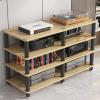47 Inch TV Media Stand with Storage 1 2 3 4 Layer, Living Room Entertainment Center Furniture Audio Racks Tower/ Stereo Components Cabinet, Home Theater Video Game Console Shelf(Light wood,70cm/27.5in view 1