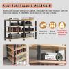 47 Inch TV Media Stand with Storage 1 2 3 4 Layer, Living Room Entertainment Center Furniture Audio Racks Tower/ Stereo Components Cabinet, Home Theater Video Game Console Shelf(Light wood,70cm/27.5in view 3