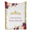 ColorAce Custom Baby Blanket for Girls Personalized Baby Blanket with Name Garnet Princess Crown Blanket Personalized Name Blankets for Baby Kids Infant Toddler Birthday Gift view 1