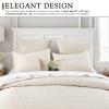 Querencia Luxury Velvet Quilt Set Queen Size - Lightweight Quilted Geometric Comforter, Ivory White Bedspread Coverlet, Embroidered Bedding with 2 Velvet Shams, All Seasons (Full/Queen) view 2