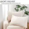 Querencia Luxury Velvet Quilt Set Queen Size - Lightweight Quilted Geometric Comforter, Ivory White Bedspread Coverlet, Embroidered Bedding with 2 Velvet Shams, All Seasons (Full/Queen) view 3