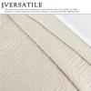 Querencia Luxury Velvet Quilt Set Queen Size - Lightweight Quilted Geometric Comforter, Ivory White Bedspread Coverlet, Embroidered Bedding with 2 Velvet Shams, All Seasons (Full/Queen) view 4