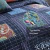MaiuFun King Quilt Sets, 100% Cotton Quilts King Size, Navy Bedspreads, Patchwork with Retro Paisley Patterns, 3-Piece Lightweight Bedding Coverlet for All Season (1 Quilt + 2 Pillow Shams) view 4