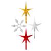 National Artcraft Medium Glitter Twist-Style Ceramic Christmas Tree Light Ornaments with 3 Large Stars in Red, Gold and Crystal - 103 Pieces view 1