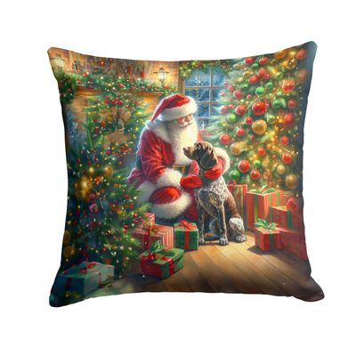 Caroline's Treasures Moments with Santa Christmas Throw Pillow, 14Hx14W, German Shorthaired Pointer 4115
