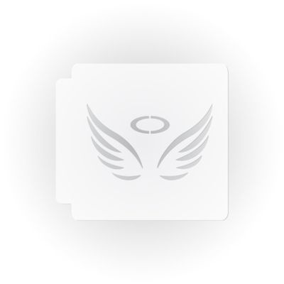Generic Angel Wings 783-C086 Stencil (2 inch), White