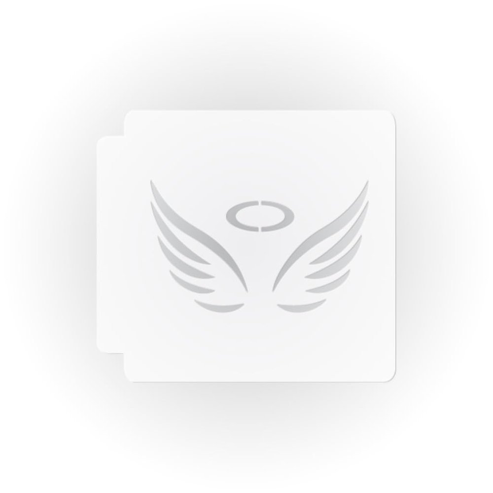 Generic Angel Wings 783-C086 Stencil (2 inch), White