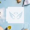 Generic Angel Wings 783-C086 Stencil (2 inch), White view 2