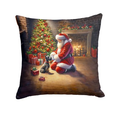 Caroline's Treasures Moments with Santa Christmas Throw Pillow, 14Hx14W, Scottish Terrier 4155