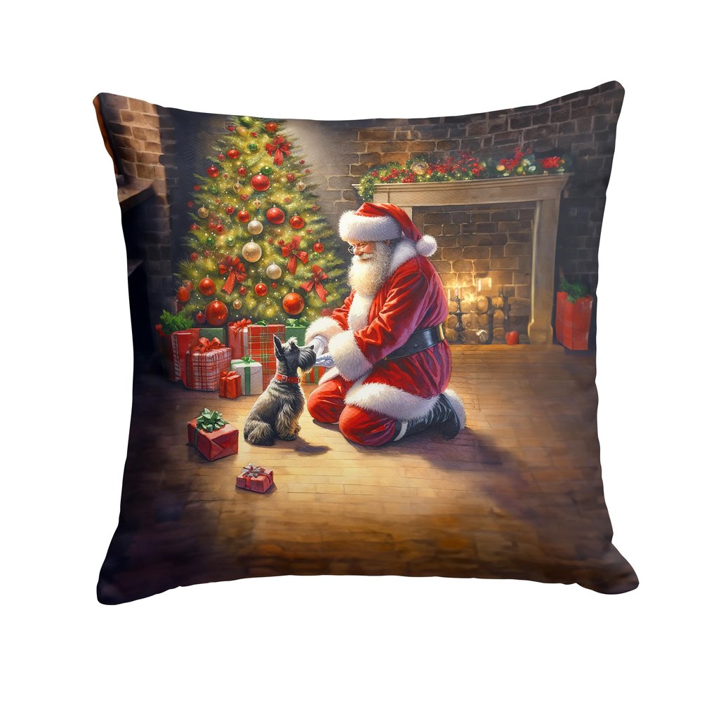 Caroline's Treasures Moments with Santa Christmas Throw Pillow, 14Hx14W, Scottish Terrier 4155
