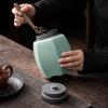 ROMLN Sugar Container Celadon Bulk Tea Storage Jar Ceramic Sealed Jar Home Kitchen Bulk Tea Storage Container Jar Vintage Tea Can Coffee Container view 4