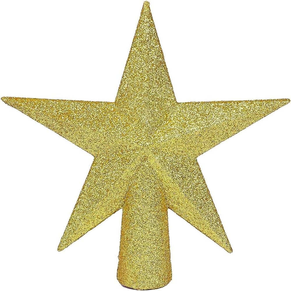YYCRAFT Glitter Star Tabletop Tree Topper Christmas Decoration-4 Inch,Gold