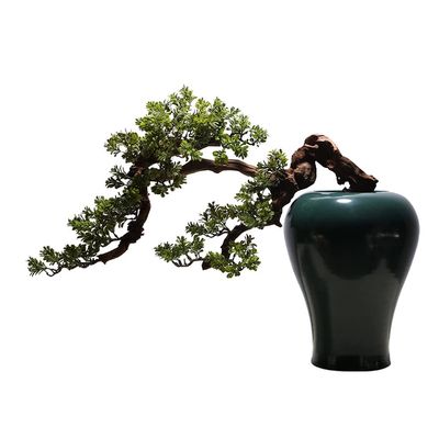 Fake Plants Simulation Bonsai Tree Green Plant Home Courtyard Living Room Decoration Plant Bonsai Desktop Decoration Ornaments Artificial Plants Indoor(78 * 63 cm)