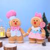 GAKSK Christmas Decorations Indoor Gingerbread Plush Hold Candy Cane Home Decor Gifts 11.8inch Gingerbread Stuffed Animal Doll Tree Toppers Christmas Decorations (2PCS) view 3