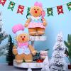 GAKSK Christmas Decorations Indoor Gingerbread Plush Hold Candy Cane Home Decor Gifts 11.8inch Gingerbread Stuffed Animal Doll Tree Toppers Christmas Decorations (2PCS) view 4
