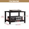 YLLFFLL 1/2/3/4-tier Audio Rack Av Tower Media Stand Electronics Equipment Shelf, Black Modern Component Cabinet Stereo Racks and Stands, HiFi Rack Audio-Video Shelving(2 Tier) view 2