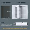 TIFULLHOME 16x24 Inch Medicine Cabinet with Lights, Lighted Medicine Cabinet with Mirror, AL Alloy Frame, Hardwired, Recessed or Wall Mount, 3 Light Colors/Dimmable/Defog,2 Outlets&USBs, 2 Shelves view 2