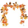 DearHouse Fall Maple Leaves, 6ft Artificial Autumn Foliage Thanksgiving Decor for Home, Wedding, Fireplace, Party, Christmas (Yellow&Brown) view 1