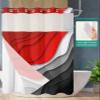 No Hook Cloth Fabric Shower Curtain with Snap in Liner, Red and Black Gradient Modern Waterproof Shower Curtains Set with See Through Top Window, Geometric Abstract Bath Curtains Shower 60"x72" view 2