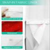 No Hook Cloth Fabric Shower Curtain with Snap in Liner, Red and Black Gradient Modern Waterproof Shower Curtains Set with See Through Top Window, Geometric Abstract Bath Curtains Shower 60"x72" view 3