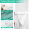 No Hook Cloth Fabric Shower Curtain with Snap in Liner, Green Purple Gradient Waterproof Shower Curtains Set with See Through Top Window, Modern Geometric Abstract Bath Curtains Shower 36"x78" view 3