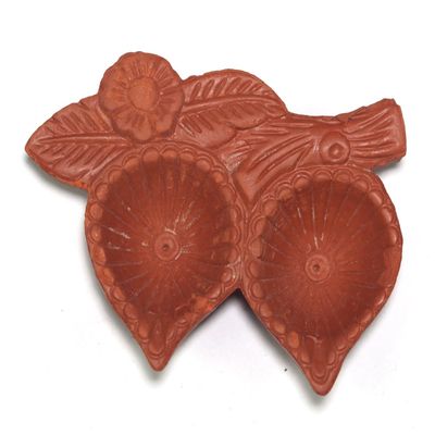 ASHIRWAD Diwali Clay Diya Oil Earthen Terracotta Traditional Lamps for Puja Festival Decoration Lights | AE000264-22 (4 pcs 1.5 inches Pair)