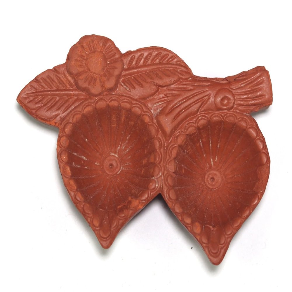 ASHIRWAD Diwali Clay Diya Oil Earthen Terracotta Traditional Lamps for Puja Festival Decoration Lights | AE000264-22 (4 pcs 1.5 inches Pair)