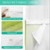 No Hook Cloth Fabric Shower Curtain with Snap in Liner, Modern Simple Waterproof Shower Curtains Set with See Through Top Window, Green Gray Gradient Bath Curtains Shower 60"x72" view 3