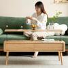 YOUQUEEN Coffeetable All Solid Wood Lifting Coffee Table Oak Nordic Simple Living Room Multifunctional Tea Table Modern Dining Table Coffee Tables for Living Room view 4