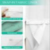 No Hook Cloth Fabric Shower Curtain with Snap in Liner, Green Brown Gradient Modern Geometric Abstract Waterproof Shower Curtains Set with See Through Top Window, Bath Curtains Shower 72"x72" view 3
