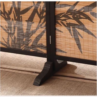 Wood Privacy Screen Decorative Panel Indoor, 3 Panels Portable Room Divider/Folding Partition 71 79 Inch, Freestanding Wall Dividers - Bamboo Mesh Woven(Size:3 Panel (LxH) 1.5x2m/4.9x6.6
