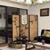 Wood Privacy Screen Decorative Panel Indoor, 3 Panels Portable Room Divider/Folding Partition 71 79 Inch, Freestanding Wall Dividers - Bamboo Mesh Woven(Size:3 Panel (LxH) 1.5x2m/4.9x6.6 view 2
