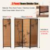 Wood Privacy Screen Decorative Panel Indoor, 3 Panels Portable Room Divider/Folding Partition 71 79 Inch, Freestanding Wall Dividers - Bamboo Mesh Woven(Size:3 Panel (LxH) 1.5x2m/4.9x6.6 view 3