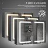 Black Bathroom Mirror Medicine Cabinets with LED Lights, Wall Mounted Mirror Medicine Cabinet with Adustable Shelf, Shaver Socket and Plug, 2 Doors, Anti Fog, Dimmable, Memory Function, 32 x 24 inch view 3