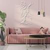 (Abstract) Metal Tree Wall Decor - Face Art, Living Room & Bedroom Decor - 38"x53.1", Silver view 4