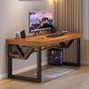 Computer Desk with Bottom Bookshelves, Home Office Desk Solid Wood Writing Desk Modern Student Study Table Computer Workstation(47 Inch) view 1
