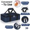 MIAOJIE Insulated Casserole Carrier, Portable Casserole Carrier for Hot or Cold Food Lunch Tote Warmer or Cooler Bag, Lasagna Lunch Bag for Potluck Parties- Fits 9" x 13" Baking Dish-Navy blue view 3