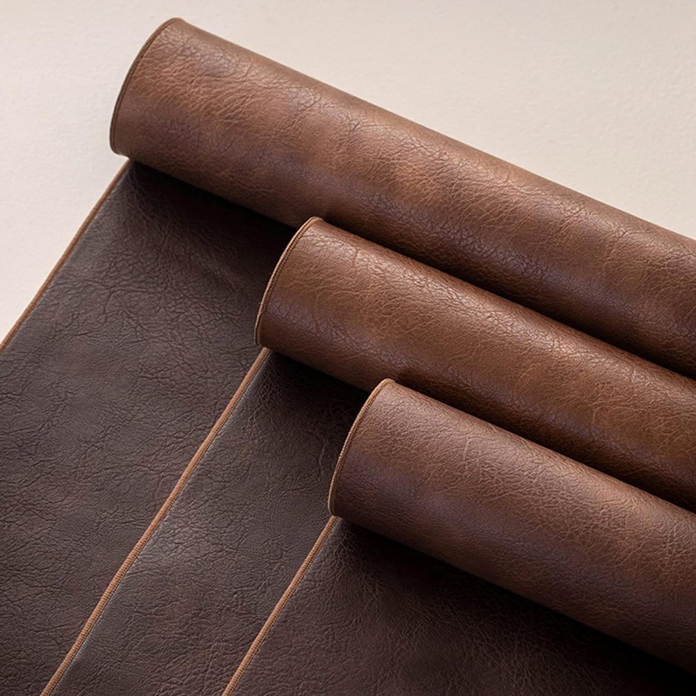 JYDQMOLS Waterproof PU Leather Table Runner Leather Table Runner Brown, Rustic Heat Resistant Table Mat for Desk Extra Large, Laptop Keyboard Mouse Pad, Desk Top Protector Mat(33x80cm(13"x31.5"))