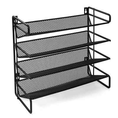 HOANYNGX Four Multi-Functional Shelves Countertop Household Spice Racksin Cabinet Spice RackSuitable for Countertops, Cabinets Or Wall Mounting, Black Colour(Small Size)