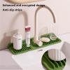 2 Pieces Kitchen Sink Faucet Mat Splash Guard Silicone Draining Pad Faucet Draining Mat Bathroom Faucet Handle Drip Catcher Tray Dish Soap Sponge Holder for Kitchen Bathroom Farmhouse ,37cm,Grey view 4