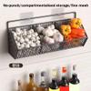 HOANYNGX Storage Basket No Punch Cabinet Spice RackSpace Saving Spice RacksAdjustable Hanging Spice Rack Storage for Kitchen Food Cabinets, Dual Purpose Spice Racks(Black Single Grid (2-Pack)) view 3